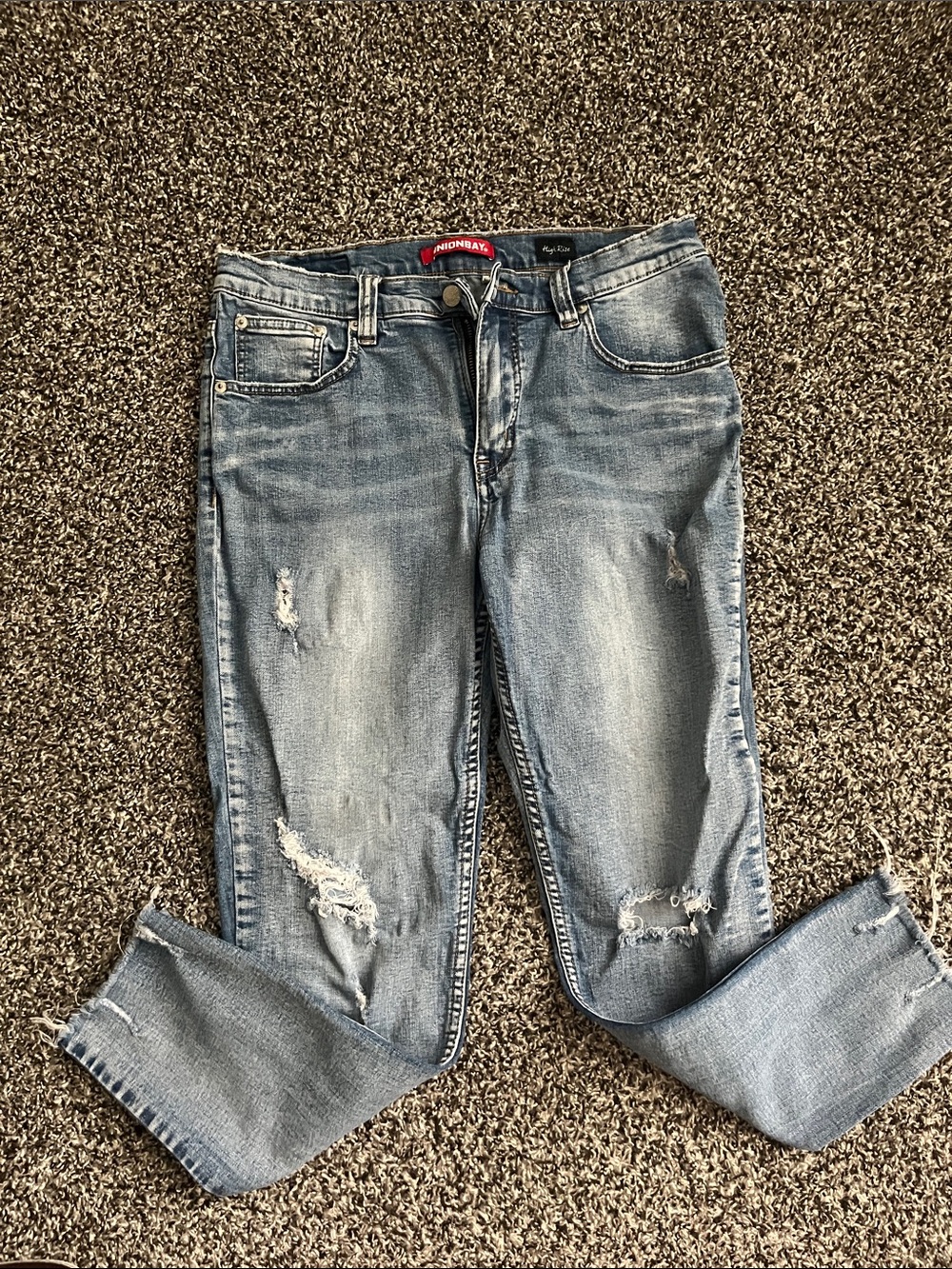 UNIONBAY Light Blue Distressed Boyfriend Jeans